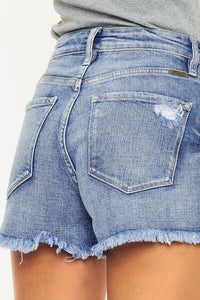 Kancan Distressed Raw Hem Denim Shorts - Jessiz Boutique