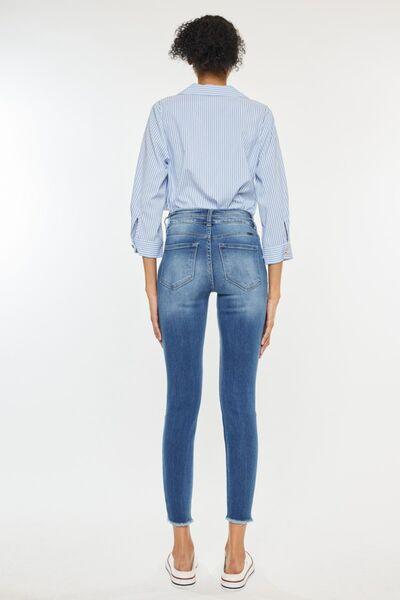 Kancan Distressed Raw Hem High Waist Jeans - Jessiz Boutique