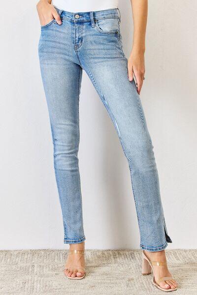 Kancan Mid Rise Y2K Slit Bootcut Jeans - Jessiz Boutique