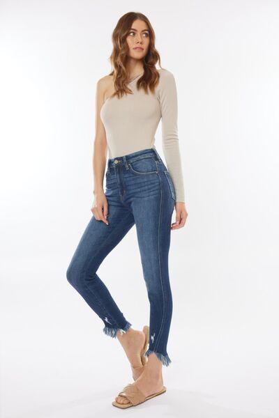 Kancan Raw Hem High Waist Cropped Jeans - Jessiz Boutique