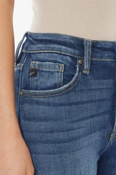 Kancan Raw Hem High Waist Cropped Jeans - Jessiz Boutique