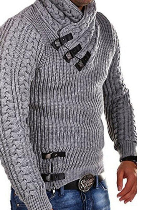 Leather Button Pullover Sweater - Jessiz Boutique