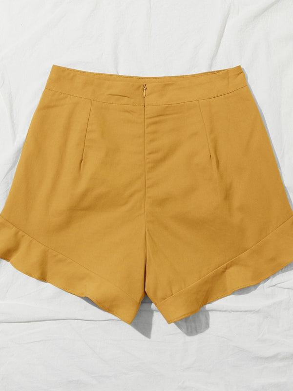 Lotus Leaf Edge Loose Casual Shorts - Jessiz Boutique