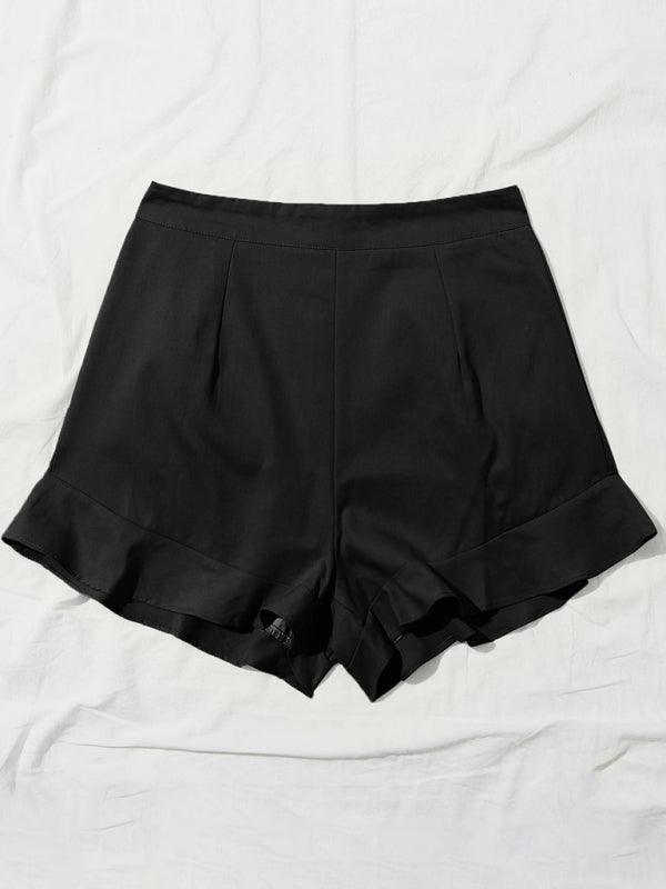 Lotus Leaf Edge Loose Casual Shorts - Jessiz Boutique