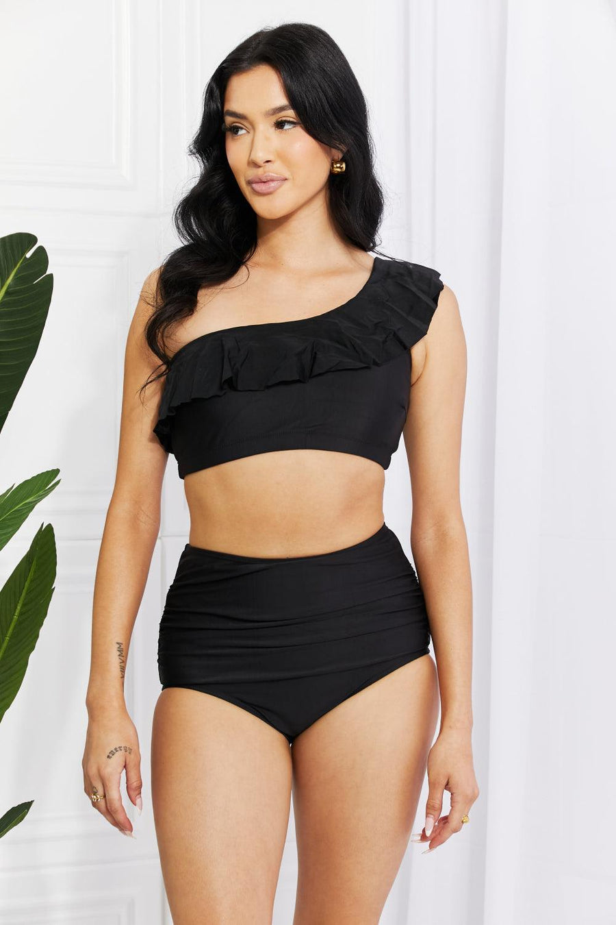 Marina West Swim Seaside Romance Ruffle One Shoulder Bikini - Jessiz Boutique