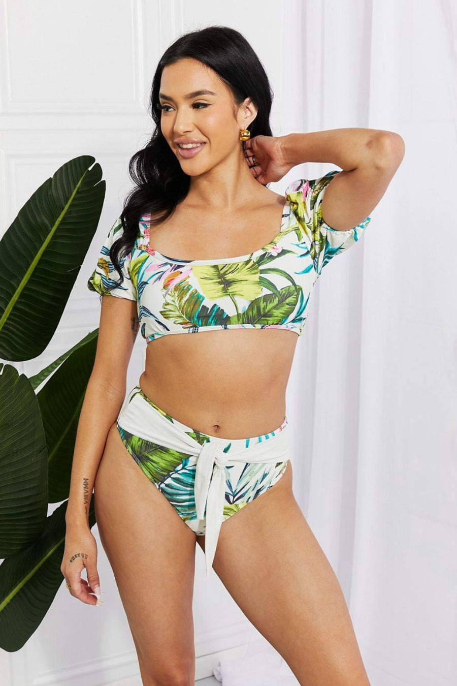 Marina West Swim Vacay Puff Sleeve Bikini - Jessiz Boutique