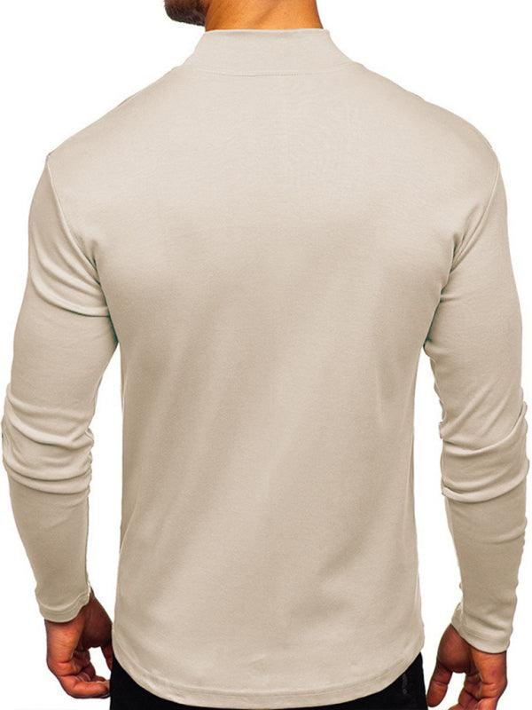 Men's High Collar Long Sleeve Shirt - Jessiz Boutique