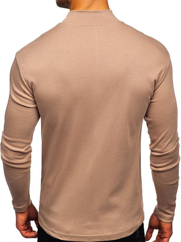 Men's High Collar Long Sleeve Shirt - Jessiz Boutique