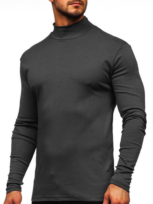 Men's High Collar Long Sleeve Shirt - Jessiz Boutique