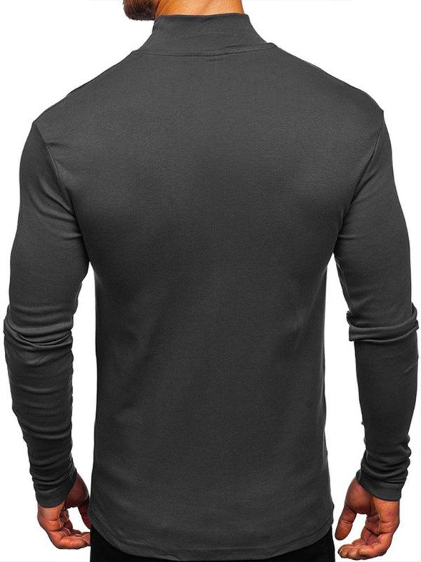 Men's High Collar Long Sleeve Shirt - Jessiz Boutique