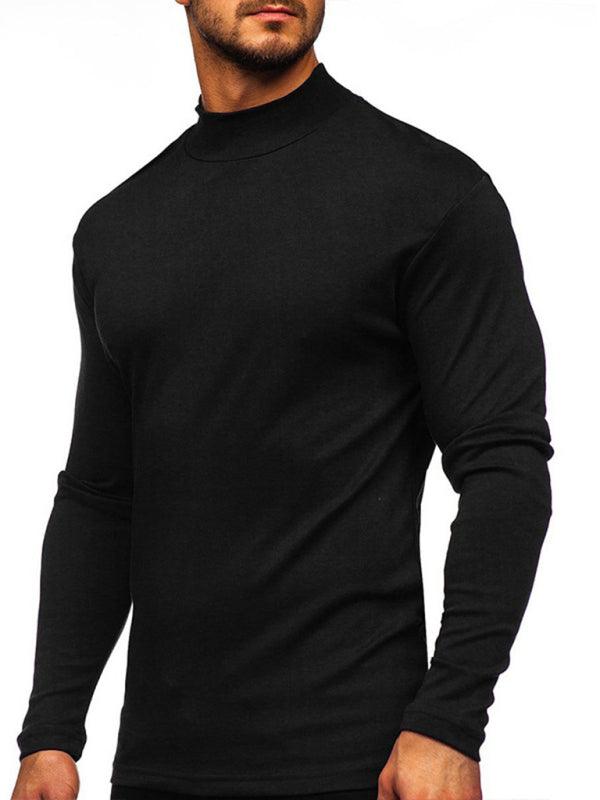Men's High Collar Long Sleeve Shirt - Jessiz Boutique