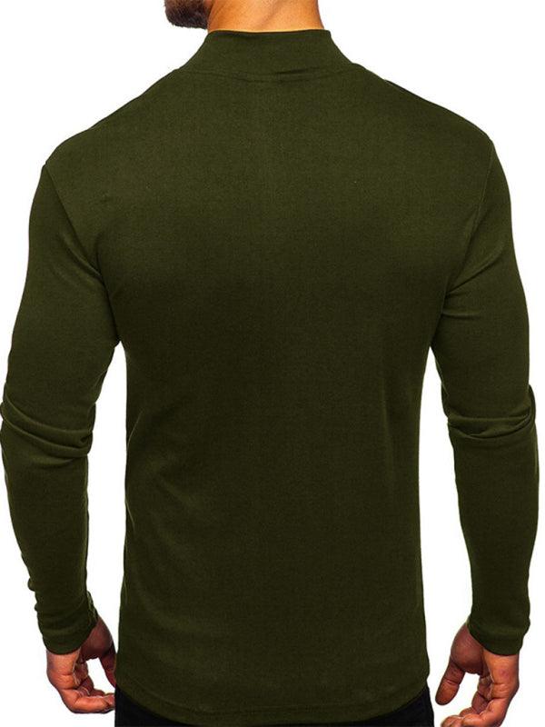 Men's High Collar Long Sleeve Shirt - Jessiz Boutique