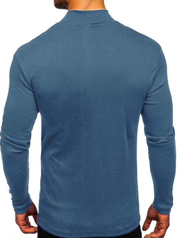 Men's High Collar Long Sleeve Shirt - Jessiz Boutique