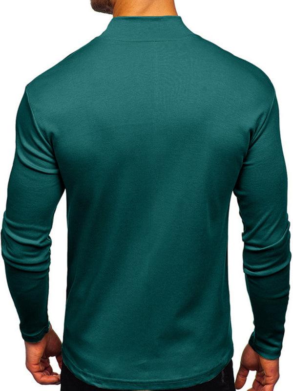 Men's High Collar Long Sleeve Shirt - Jessiz Boutique