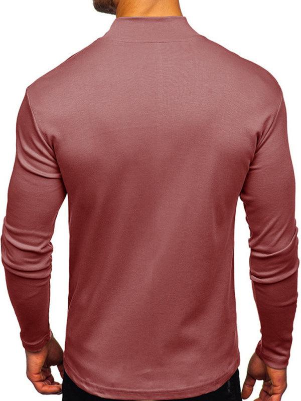 Men's High Collar Long Sleeve Shirt - Jessiz Boutique