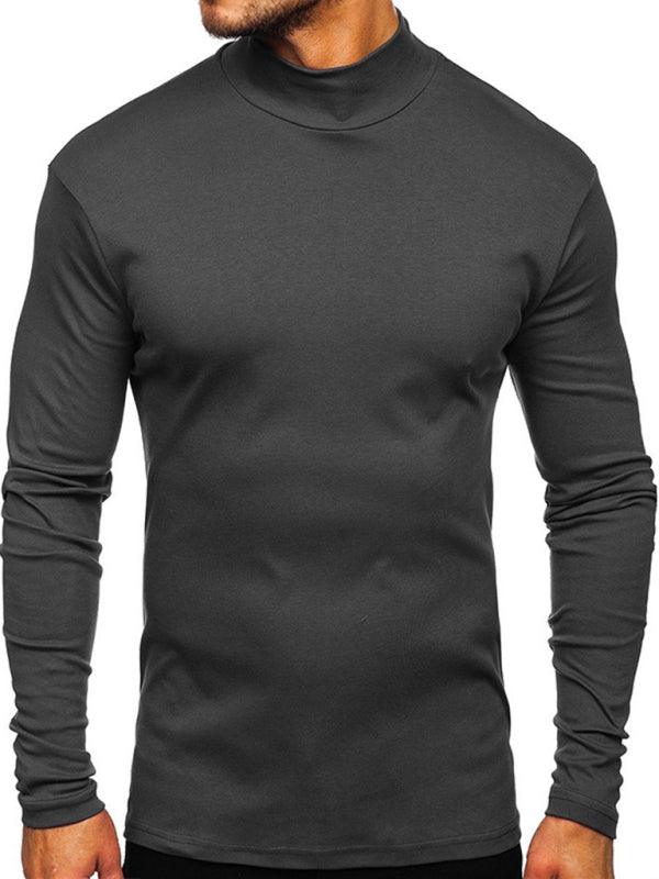 Men's High Collar Long Sleeve Shirt - Jessiz Boutique