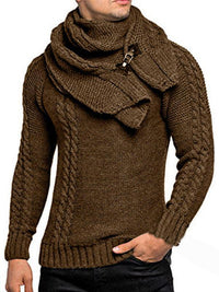 Men's Scarf Pullover Knitted Sweater - Jessiz Boutique