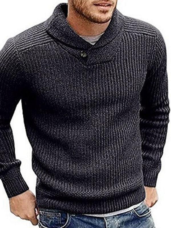 Men's Sweater Lapel Button Pullover - Jessiz Boutique