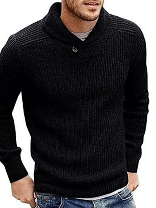Men's Sweater Lapel Button Pullover - Jessiz Boutique