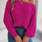 One-line Collar Off-Shoulder Sweater - Jessiz Boutique