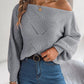 One-line Collar Off-Shoulder Sweater - Jessiz Boutique