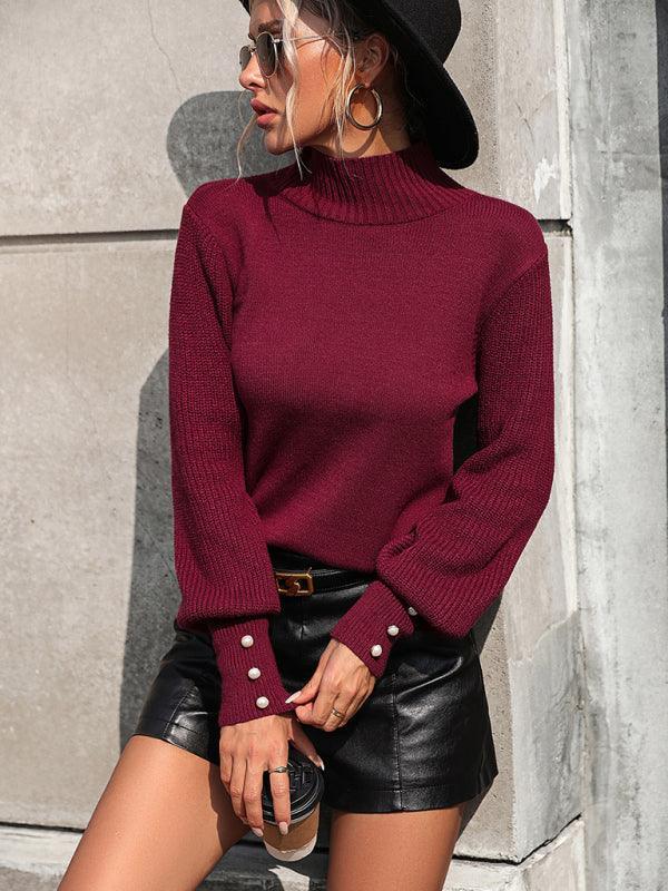 Pullover Knitted Turtleneck Sweater - Jessiz Boutique
