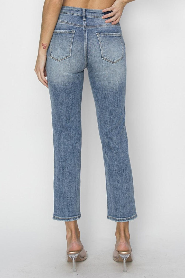 RISEN High Waist Distressed Cropped Jeans - Jessiz Boutique
