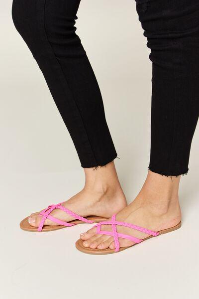 WILD DIVA Crisscross PU Leather Open Toe Sandals - Jessiz Boutique