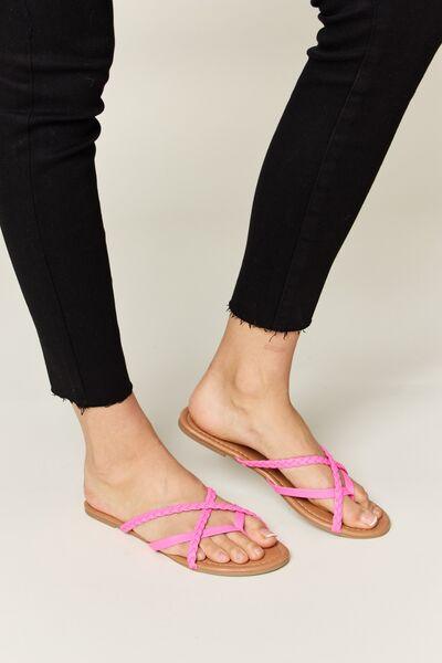 WILD DIVA Crisscross PU Leather Open Toe Sandals - Jessiz Boutique